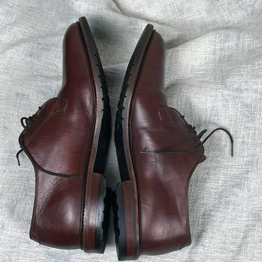 Allen Edmonds Black Hills Men's 12 E Wide Leather Plain-Toe Derby Blucher Shoes